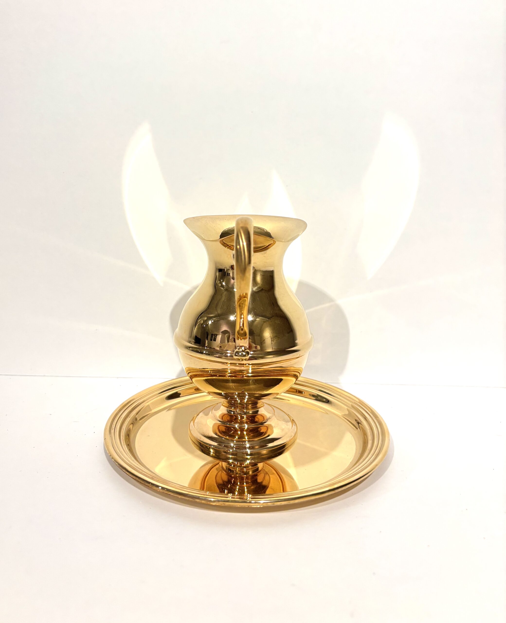 JUEGO JARRA Y PLATO BAÑO ORO - Imagen 2