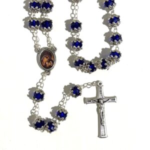 ROSARIO AZUL CON METAL