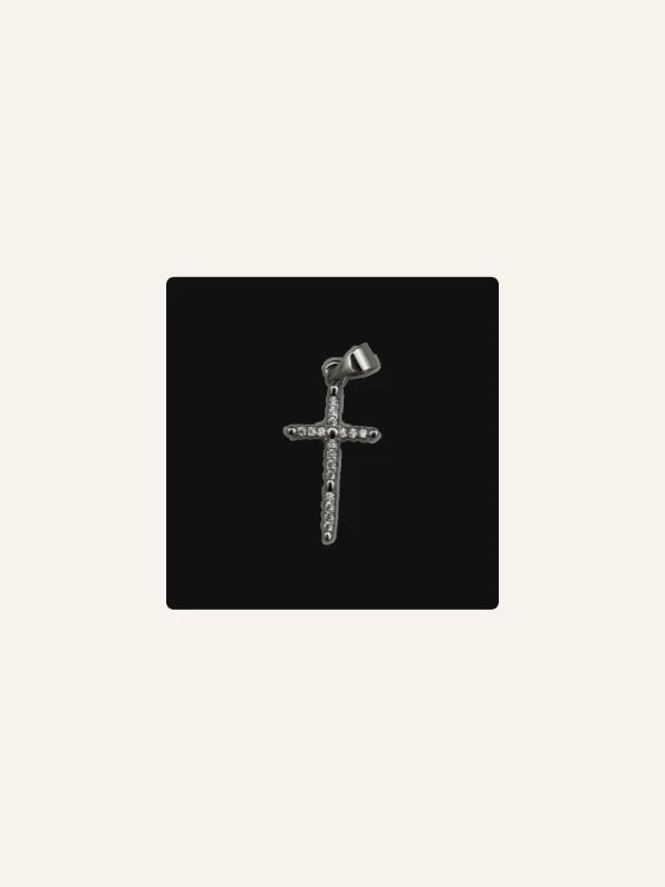 Cruz plata zirconita