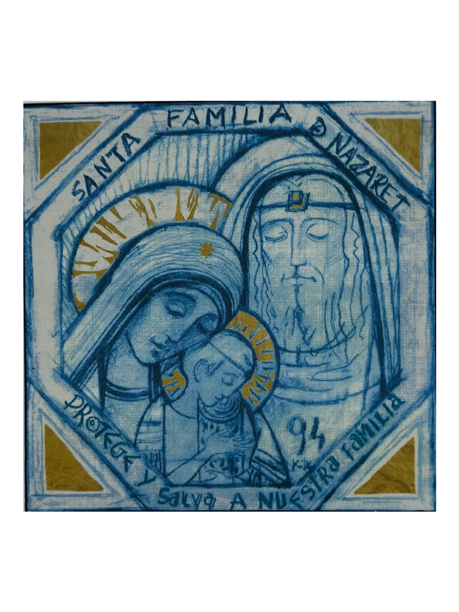 ICONO SAGRADA FAMILIA 18X18CM AZUL - Librería Códice
