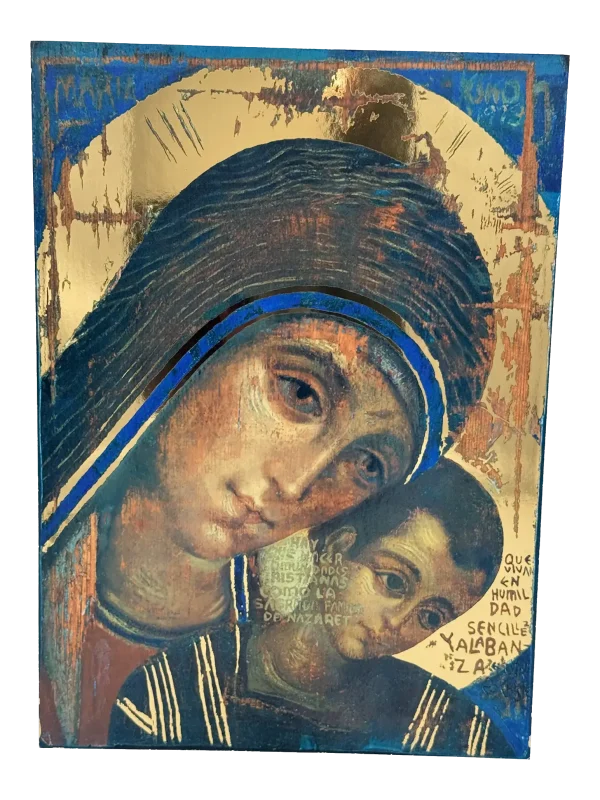 ICONO VIRGEN ORO MADERA 42CM
