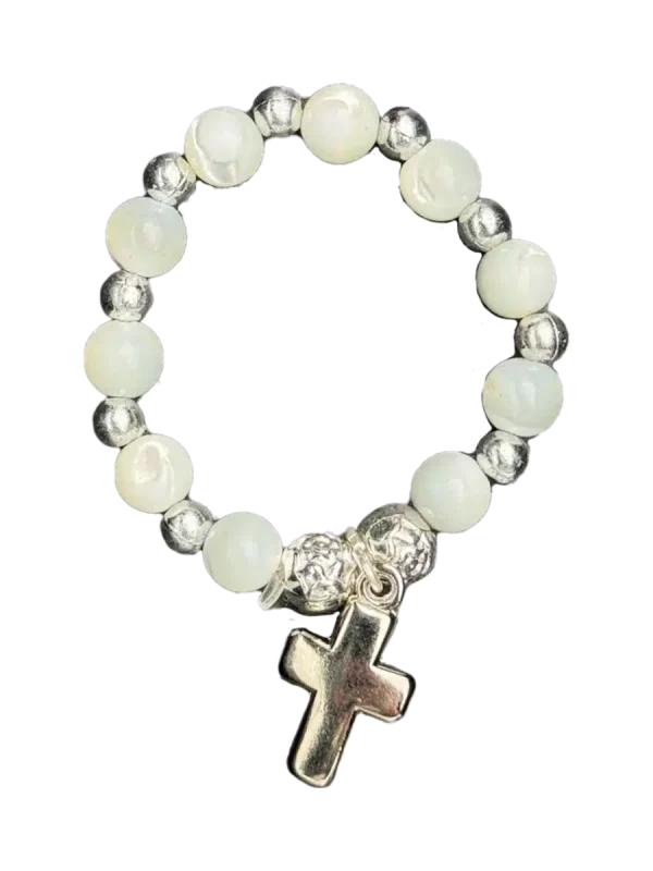 ROSARIO DEDO CRISTAL BLANCO