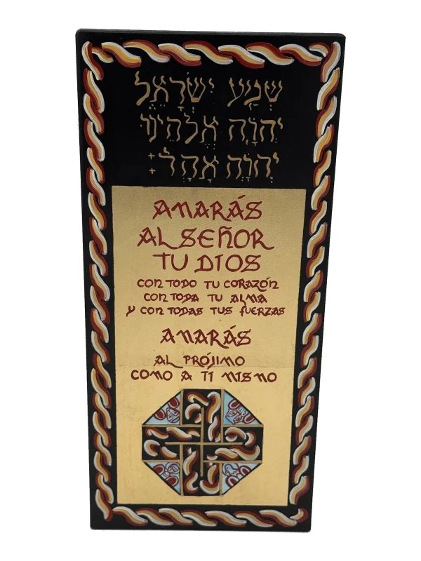 TABLA SHEMA PINTADO A MANO ROJA 37X17